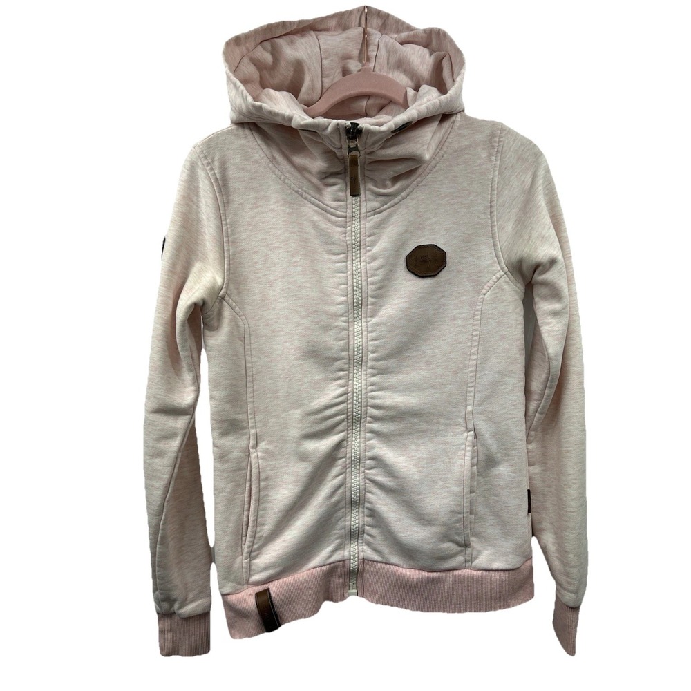 BSC Largo Pink Zip Hoodie Women's M Scuba Neck High Collar Naketano Style Sports